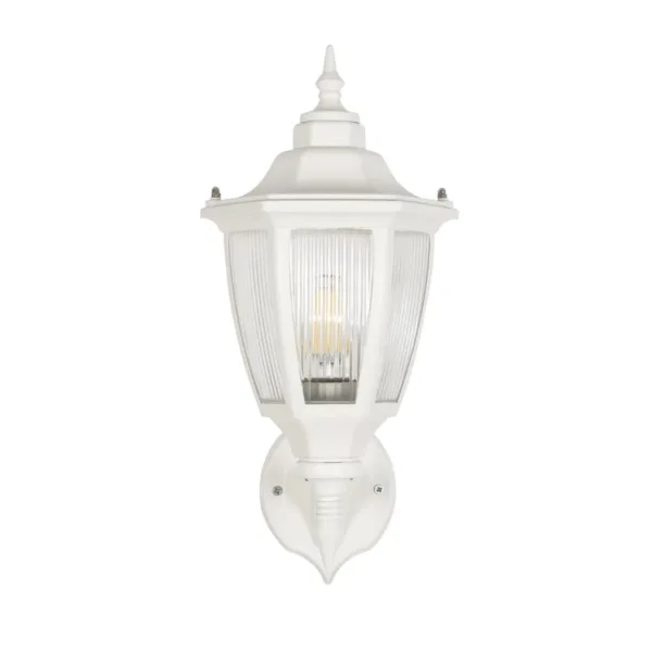 GloboStar® ENGLAND 202-0012 Vintage Επιτοίχιο Φωτιστικό Φαναράκι Μονόφωτο 1 x E27 IP44 Λευκό Πλαστικό - Μ20 x Π20 x Υ30cm - Image 3