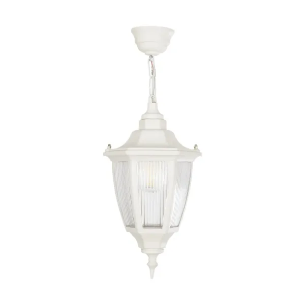 GloboStar® ENGLAND 202-0014 Vintage Κρεμαστό Φωτιστικό Φαναράκι Μονόφωτο 1 x E27 IP44 Λευκό Πλαστικό - Μ20 x Π20 x Υ55cm - Image 3