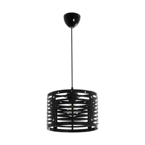 GloboStar® DOMINIC 202-0030 Μοντέρνο Κρεμαστό Φωτιστικό Καπέλο Μονόφωτο 1 x E27 IP20 Μαύρο Πλαστικό - Μ30 x Π30 x Υ70cm - Image 3