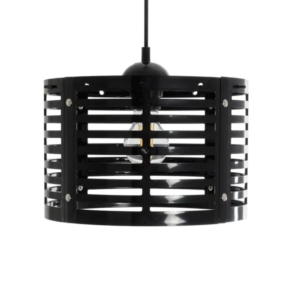 GloboStar® DOMINIC 202-0030 Μοντέρνο Κρεμαστό Φωτιστικό Καπέλο Μονόφωτο 1 x E27 IP20 Μαύρο Πλαστικό - Μ30 x Π30 x Υ70cm - Image 4
