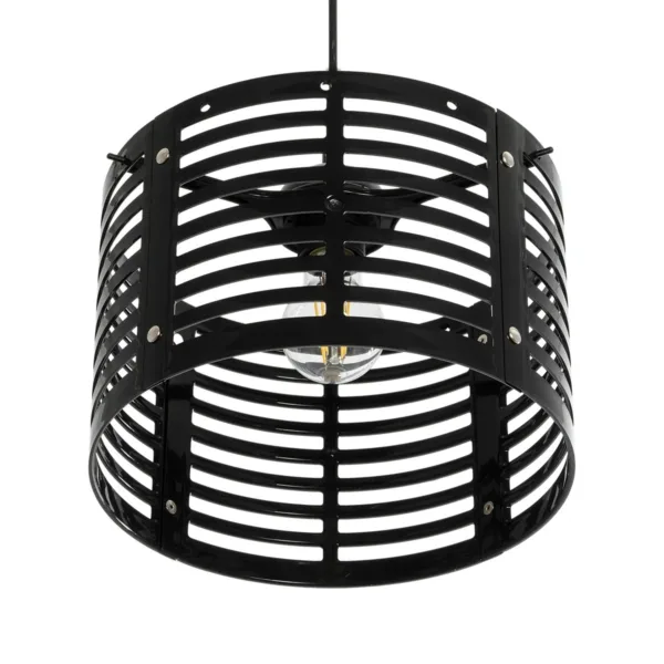 GloboStar® DOMINIC 202-0030 Μοντέρνο Κρεμαστό Φωτιστικό Καπέλο Μονόφωτο 1 x E27 IP20 Μαύρο Πλαστικό - Μ30 x Π30 x Υ70cm - Image 5