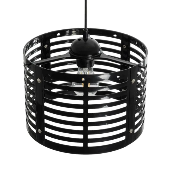 GloboStar® DOMINIC 202-0030 Μοντέρνο Κρεμαστό Φωτιστικό Καπέλο Μονόφωτο 1 x E27 IP20 Μαύρο Πλαστικό - Μ30 x Π30 x Υ70cm - Image 6