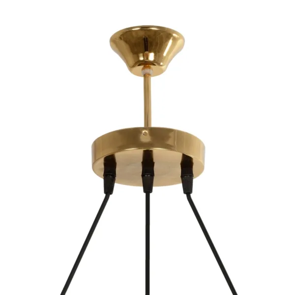 GloboStar® PLEX 202-0036 Μοντέρνο Κρεμαστό Φωτιστικό Πλέγμα Τρίφωτο 3 x E27 IP20 Χρυσό Μέταλλο με Διάφανο Γυαλί - Μ55 x Π20 x Υ70cm - Image 9