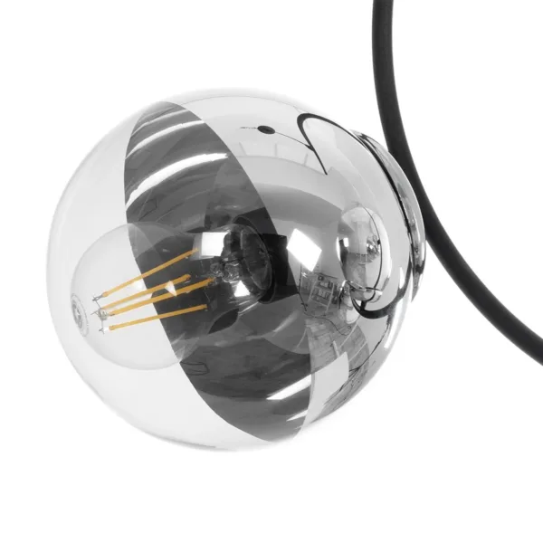 GloboStar® CITY 202-0041 Μοντέρνο Κρεμαστό Φωτιστικό Μπάλα Τρίφωτο 3 x E27 IP20 Μαύρο Μέταλλο με Διάφανο Γυαλί - Μ45 x Π15 x Υ55cm - Image 7
