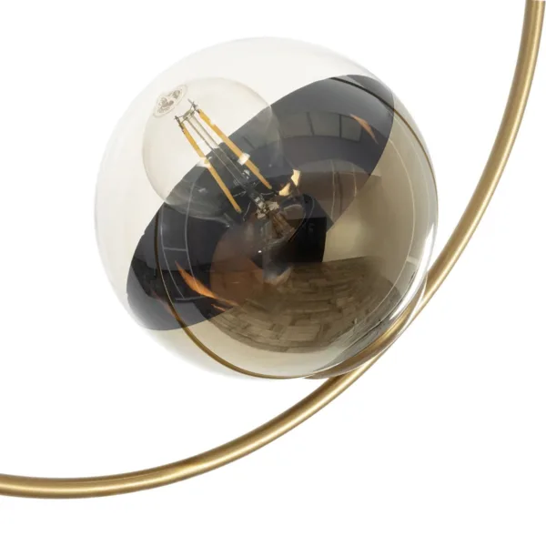 GloboStar® CITY 202-0046 Μοντέρνο Φωτιστικό Οροφής Μπάλα Δίφωτο 2 x E27 IP20 Χρυσό Μέταλλο με Διάφανο Γυαλί - Μ45 x Π15 x Υ55cm - Image 6