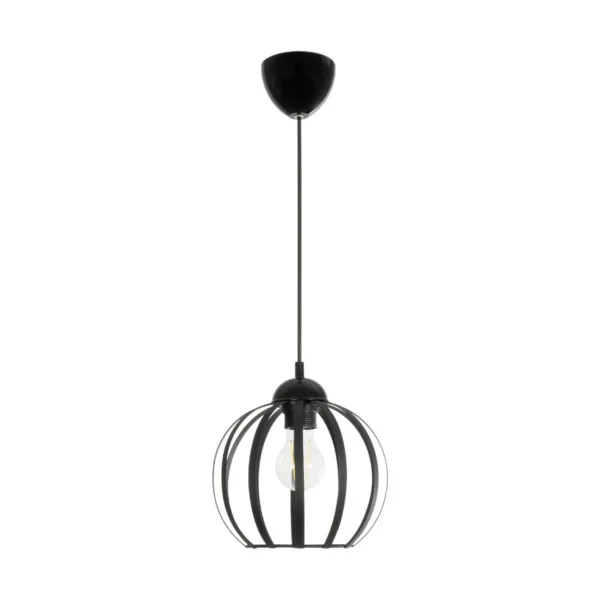 GloboStar® LUSE 202-0048 Μοντέρνο Κρεμαστό Φωτιστικό Πλέγμα Μονόφωτο 1 x E27 IP20 Μαύρο Μέταλλο- Μ24 x Π24 x Υ70cm - Image 3