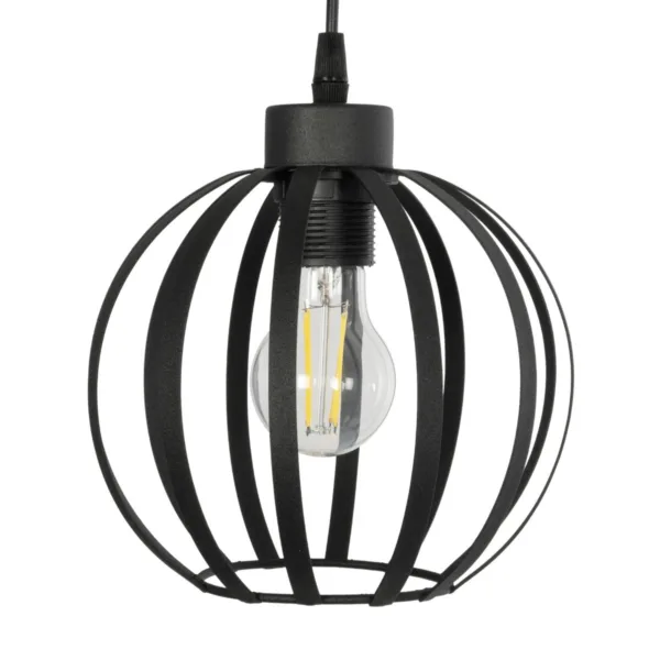 GloboStar® LUSE 202-0049 Μοντέρνο Κρεμαστό Φωτιστικό Πλέγμα Τρίφωτο 3 x E27 IP20 Μαύρο Μέταλλο - Μ30 x Π30 x Υ70cm - Image 7