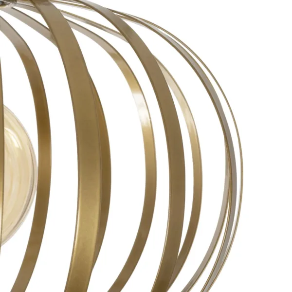 GloboStar® STAR 202-0050 Μοντέρνο Φωτιστικό Οροφής Πλέγμα Μονόφωτο 1 x E27 IP20 Χρυσό Μέταλλο - Μ40 x Π40 x Υ27cm - Image 7
