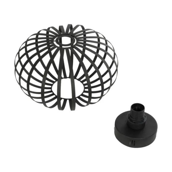 GloboStar® STAR 202-0051 Μοντέρνο Φωτιστικό Οροφής Πλέγμα Μονόφωτο 1 x E27 IP20 Μαύρο Μέταλλο - Μ40 x Π40 x Υ27cm - Image 9