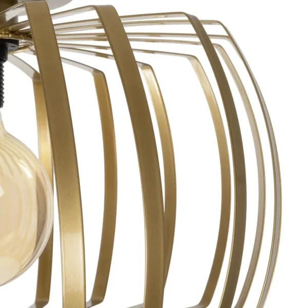 GloboStar® STAR 202-0053 Μοντέρνο Φωτιστικό Οροφής Πλέγμα Μονόφωτο 1 x E27 IP20 Χρυσό Μέταλλο - Μ40 x Π40 x Υ27cm - Image 7