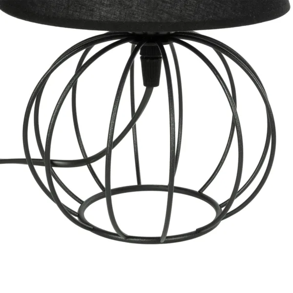 GloboStar® SHAPE 202-0057 Μοντέρνο Eπιτραπέζιο Φωτιστικό Μονόφωτο 1 x E27 IP20 Μαύρο Μέταλλο με Μαύρο Ύφασμα - Μ40 x Π40 x Υ27cm - Image 7