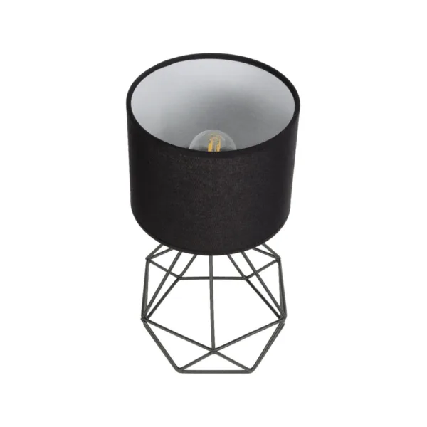 GloboStar® SHAPE 202-0059 Μοντέρνο Eπιτραπέζιο Φωτιστικό Μονόφωτο 1 x E27 IP20 Μαύρο Μέταλλο με Μαύρο Ύφασμα - Μ40 x Π40 x Υ27cm - Image 5