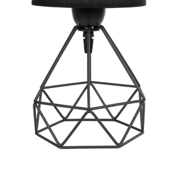 GloboStar® SHAPE 202-0059 Μοντέρνο Eπιτραπέζιο Φωτιστικό Μονόφωτο 1 x E27 IP20 Μαύρο Μέταλλο με Μαύρο Ύφασμα - Μ40 x Π40 x Υ27cm - Image 7
