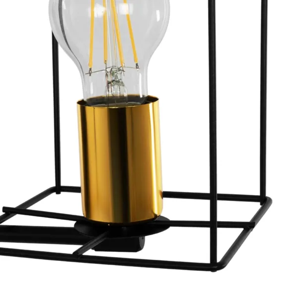 GloboStar® CYRA 203-0012 Μοντέρνο Επιτοίχιο Φωτιστικό Απλίκα Μονόφωτο 1 x E27 IP20 Μαύρο & Χρυσό Μέταλλο - Μ21 x Π21 x Υ19cm - Image 5