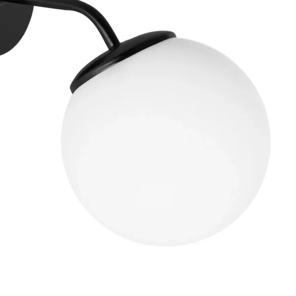 GloboStar® DALPH 203-0034 Vintage Επιτοίχιο Φωτιστικό Απλίκα Μονόφωτο 1 x E27 IP20 Μαύρο Μέταλλο με Λευκό Γυαλί - M15 x Π18 x Υ22.5cm - Image 5