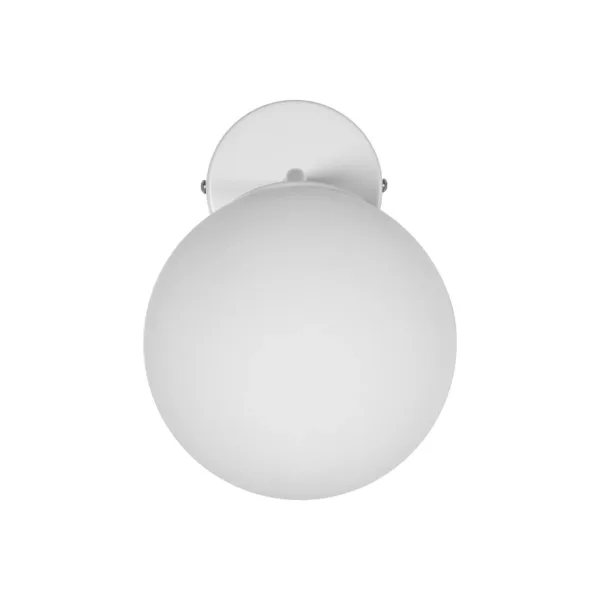 GloboStar® DALPH 203-0035 Vintage Επιτοίχιο Φωτιστικό Απλίκα Μονόφωτο 1 x E27 IP20 Λευκό Μέταλλο με Λευκό Γυαλί - M15 x Π18 x Υ22.5cm - Image 3