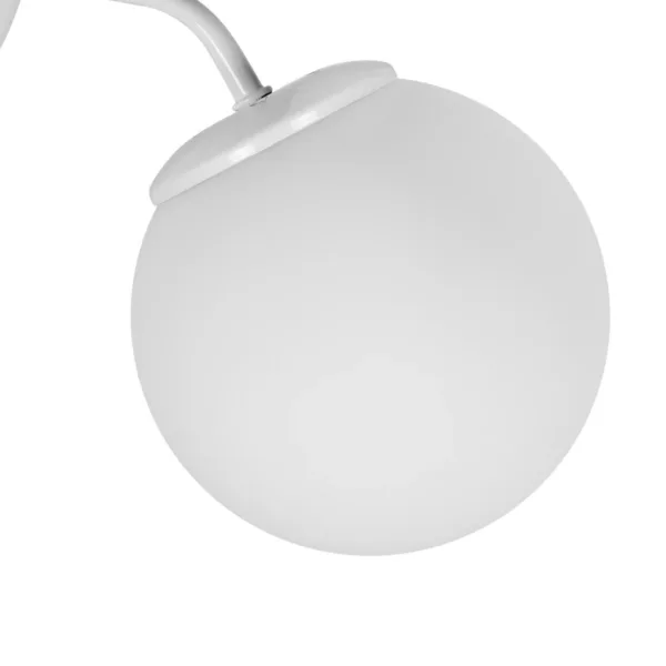 GloboStar® DALPH 203-0035 Vintage Επιτοίχιο Φωτιστικό Απλίκα Μονόφωτο 1 x E27 IP20 Λευκό Μέταλλο με Λευκό Γυαλί - M15 x Π18 x Υ22.5cm - Image 5
