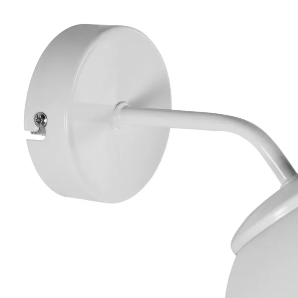 GloboStar® DALPH 203-0035 Vintage Επιτοίχιο Φωτιστικό Απλίκα Μονόφωτο 1 x E27 IP20 Λευκό Μέταλλο με Λευκό Γυαλί - M15 x Π18 x Υ22.5cm - Image 6