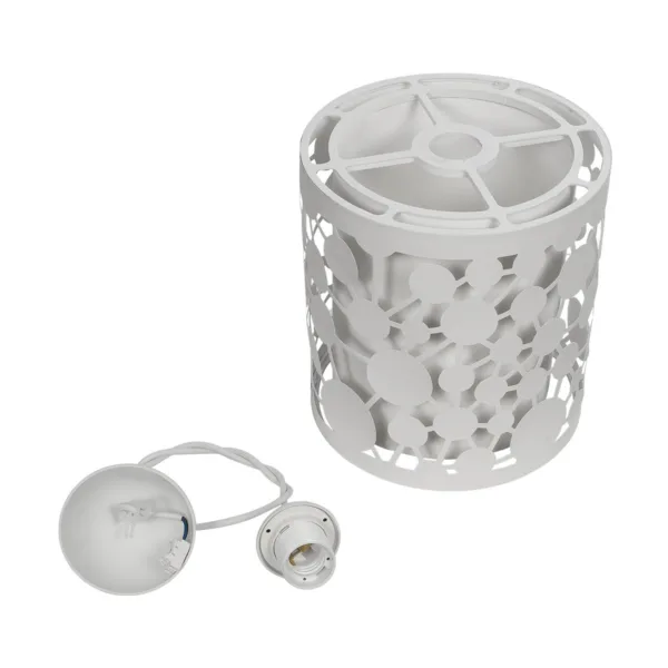GloboStar® PETAL 203-0065 Μοντέρνο Κρεμαστό Φωτιστικό Καπέλο Μονόφωτο 1 x E27 IP20 Λευκό Πλαστικό - Μ23.5 x Π23.5 x Υ76cm - Image 10