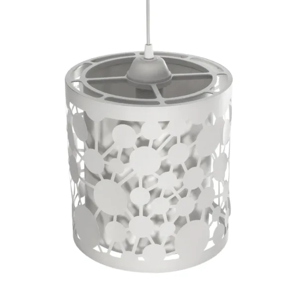 GloboStar® PETAL 203-0065 Μοντέρνο Κρεμαστό Φωτιστικό Καπέλο Μονόφωτο 1 x E27 IP20 Λευκό Πλαστικό - Μ23.5 x Π23.5 x Υ76cm - Image 6