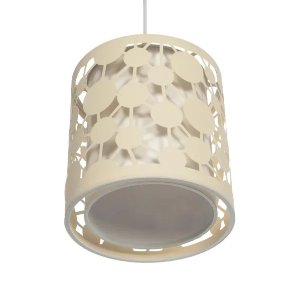 GloboStar® PETAL 203-0067 Μοντέρνο Κρεμαστό Φωτιστικό Καπέλο Μονόφωτο 1 x E27 IP20 Μπεζ Πλαστικό - Μ23.5 x Π23.5 x Υ76cm - Image 5