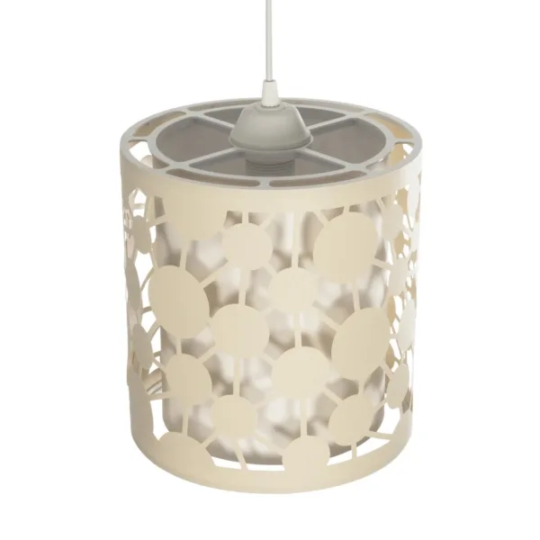 GloboStar® PETAL 203-0067 Μοντέρνο Κρεμαστό Φωτιστικό Καπέλο Μονόφωτο 1 x E27 IP20 Μπεζ Πλαστικό - Μ23.5 x Π23.5 x Υ76cm - Image 6