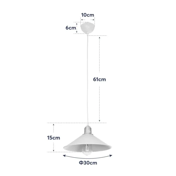 GloboStar® FERRO 203-0084 Μοντέρνο Κρεμαστό Φωτιστικό Καμπάνα Μονόφωτο 1 x E27 IP20 Μαύρο Πλαστικό - Μ30 x Π30 x Υ90cm - Image 10