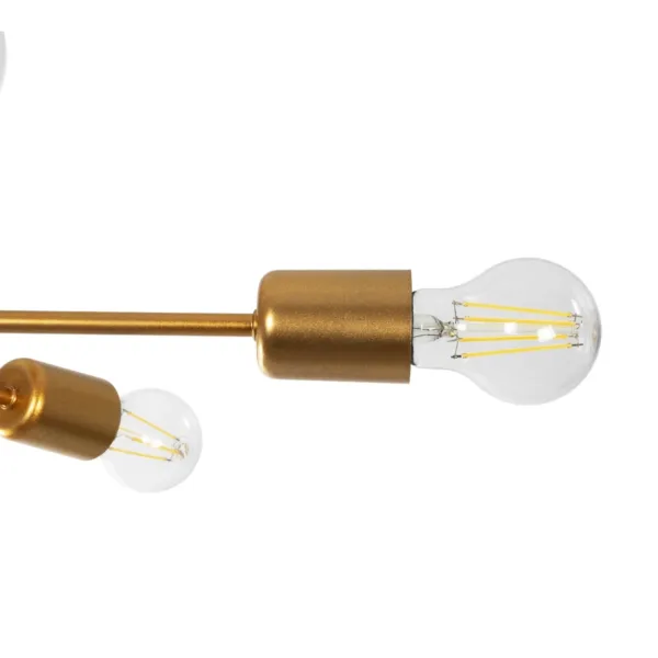 GloboStar® SPIDI 203-0114 Μοντέρνο Φωτιστικό Οροφής Πλέγμα Πολύφωτο 6 x E27 IP20 Ροζ Χρυσό Μέταλλο - Μ61 x Π61 x Υ37cm - Image 6