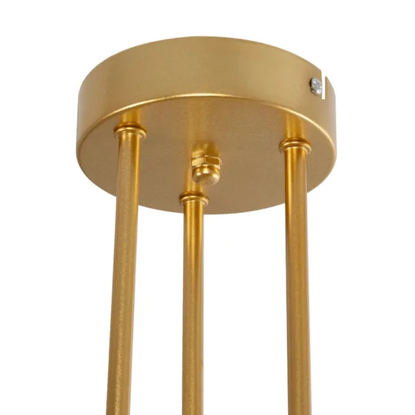 GloboStar® SPIDI 203-0114 Μοντέρνο Φωτιστικό Οροφής Πλέγμα Πολύφωτο 6 x E27 IP20 Ροζ Χρυσό Μέταλλο - Μ61 x Π61 x Υ37cm - Image 7