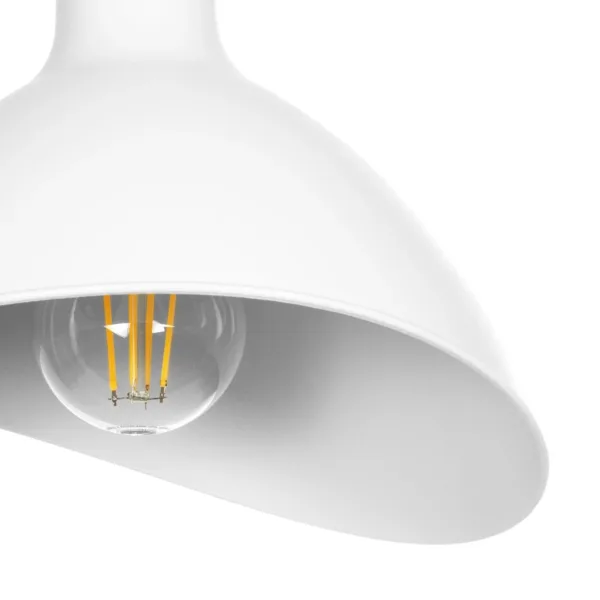 GloboStar® RIVE 203-0141 Μοντέρνο Κρεμαστό Φωτιστικό Καμπάνα Μονόφωτο 1 x E27 IP20 Λευκό με Χρυσό Πλαστικό - Μ22 x Π22 x Υ83cm - Image 7