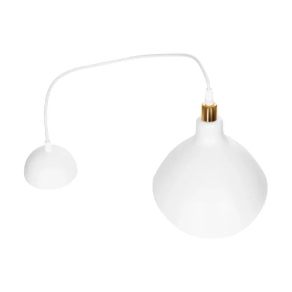 GloboStar® RIVE 203-0141 Μοντέρνο Κρεμαστό Φωτιστικό Καμπάνα Μονόφωτο 1 x E27 IP20 Λευκό με Χρυσό Πλαστικό - Μ22 x Π22 x Υ83cm - Image 9