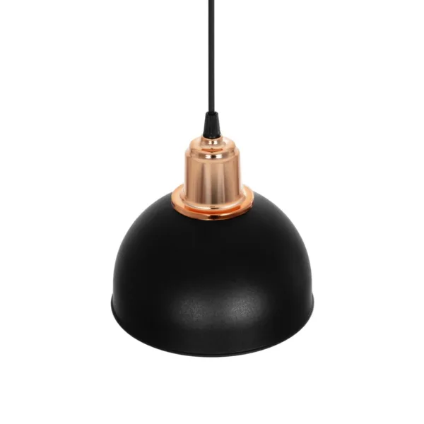 GloboStar® ΗUT 203-0145 Μοντέρνο Κρεμαστό Φωτιστικό Καμπάνα Μονόφωτο 1 x E27 IP20 Μάυρο με Χρυσό Πλαστικό - Μ17.5 x Π17.5 x Υ80cm - Image 6