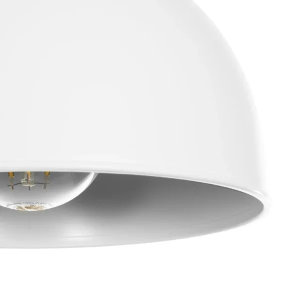 GloboStar® ΗUT 203-0147 Μοντέρνο Κρεμαστό Φωτιστικό Καμπάνα Μονόφωτο 1 x E27 IP20 Λευκό με Χρυσό Πλαστικό - Μ17.5 x Π17.5 x Υ80cm - Image 8