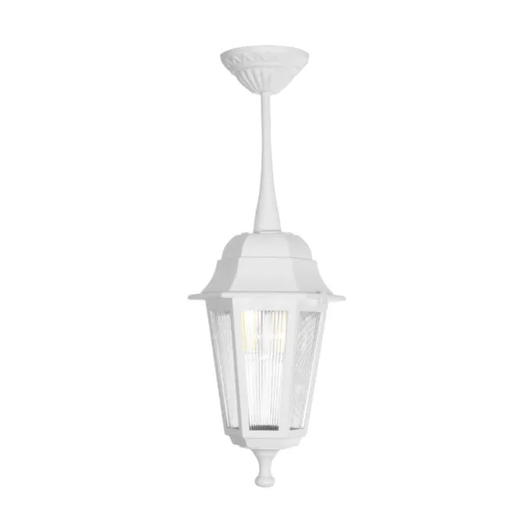 GloboStar® VITRO 203-0199 Vintage Κρεμαστό Φωτιστικό Φαναράκι Μονόφωτο 1 x E27 IP44 Λευκό Πλαστικό Σώμα - Μ16 x Π16 x Υ48cm - Image 3