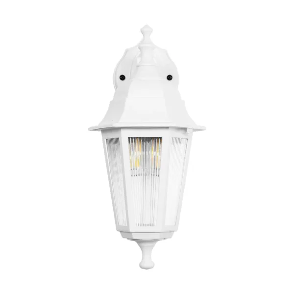 GloboStar® VITRO 203-0201 Vintage Επιτοίχιο Φωτιστικό Φαναράκι Μονόφωτο 1 x E27 IP44 Λευκό Πλαστικό Σώμα - Μ19 x Π16 x Υ39cm - Image 3