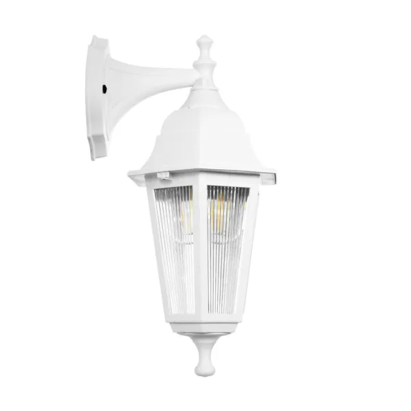 GloboStar® VITRO 203-0201 Vintage Επιτοίχιο Φωτιστικό Φαναράκι Μονόφωτο 1 x E27 IP44 Λευκό Πλαστικό Σώμα - Μ19 x Π16 x Υ39cm - Image 4