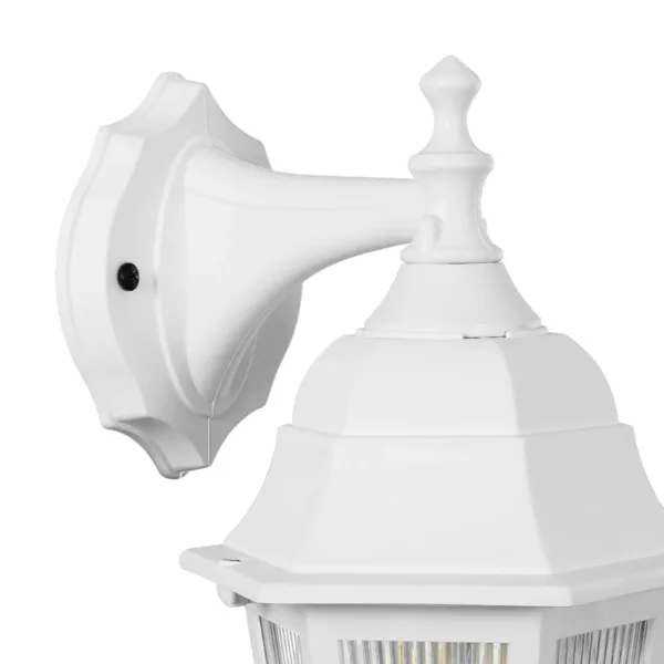 GloboStar® VITRO 203-0201 Vintage Επιτοίχιο Φωτιστικό Φαναράκι Μονόφωτο 1 x E27 IP44 Λευκό Πλαστικό Σώμα - Μ19 x Π16 x Υ39cm - Image 5