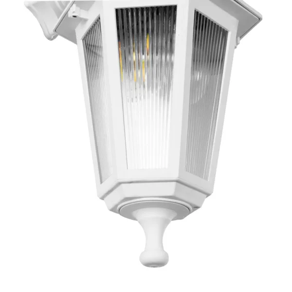 GloboStar® VITRO 203-0201 Vintage Επιτοίχιο Φωτιστικό Φαναράκι Μονόφωτο 1 x E27 IP44 Λευκό Πλαστικό Σώμα - Μ19 x Π16 x Υ39cm - Image 6