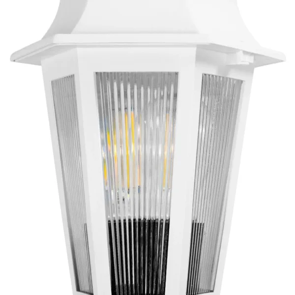 GloboStar® VITRO 203-0203 Vintage Καρφωτό Φωτιστικό Φαναράκι Μονόφωτο 1 x E27 IP44 Λευκό Πλαστικό Σώμα - Μ16 x Π16 x Υ51cm - Image 5