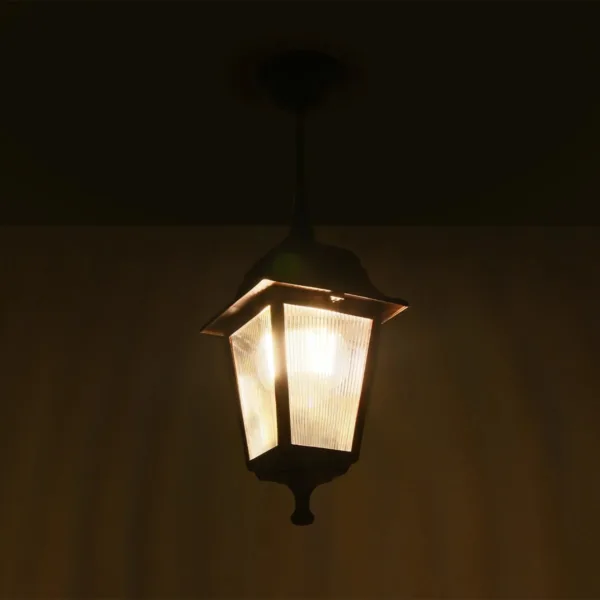 GloboStar® SOLME 203-0214 Vintage Κρεμαστό Φωτιστικό Φαναράκι Μονόφωτο 1 x E27 IP44 Χάλκινο Πλαστικό Σώμα - Μ15 x Π15 x Υ50cm - Image 2