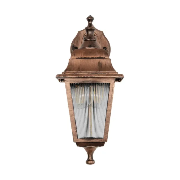 GloboStar® SOLME 203-0216 Vintage Επιτοίχιο Φωτιστικό Φαναράκι Μονόφωτο 1 x E27 IP44 Χάλκινο Πλαστικό Σώμα - Μ19 x Π15 x Υ35cm - Image 3