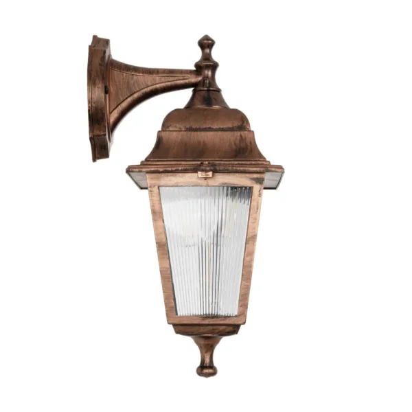 GloboStar® SOLME 203-0216 Vintage Επιτοίχιο Φωτιστικό Φαναράκι Μονόφωτο 1 x E27 IP44 Χάλκινο Πλαστικό Σώμα - Μ19 x Π15 x Υ35cm - Image 4