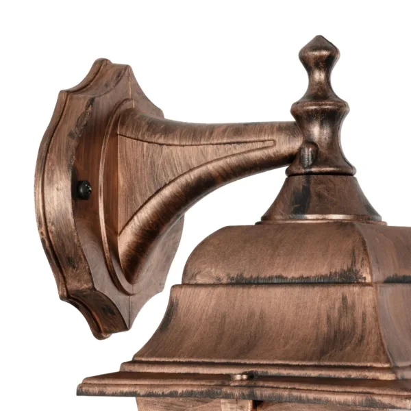 GloboStar® SOLME 203-0216 Vintage Επιτοίχιο Φωτιστικό Φαναράκι Μονόφωτο 1 x E27 IP44 Χάλκινο Πλαστικό Σώμα - Μ19 x Π15 x Υ35cm - Image 5