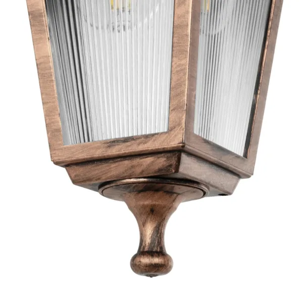 GloboStar® SOLME 203-0216 Vintage Επιτοίχιο Φωτιστικό Φαναράκι Μονόφωτο 1 x E27 IP44 Χάλκινο Πλαστικό Σώμα - Μ19 x Π15 x Υ35cm - Image 6