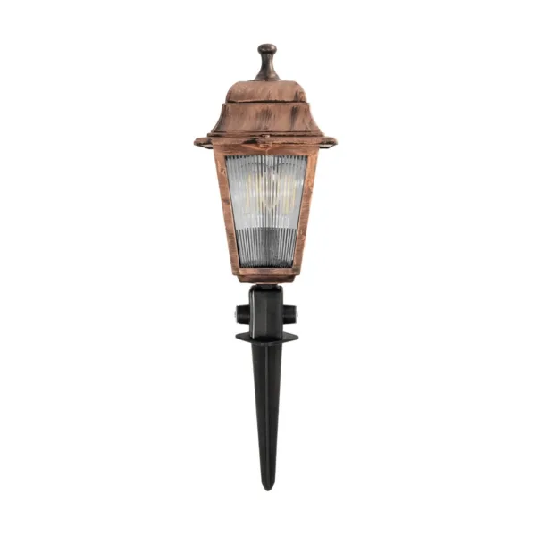 GloboStar® SOLME 203-0218 Vintage Καρφωτό Φωτιστικό Φαναράκι Μονόφωτο 1 x E27 IP44 Χάλκινο Πλαστικό Σώμα - Μ15 x Π15 x Υ50cm - Image 3