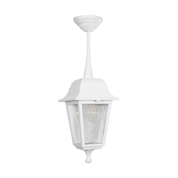 GloboStar® SOLME 203-0219 Vintage Κρεμαστό Φωτιστικό Φαναράκι Μονόφωτο 1 x E27 IP44 Λευκό Πλαστικό Σώμα - Μ15 x Π15 x Υ50cm - Image 3