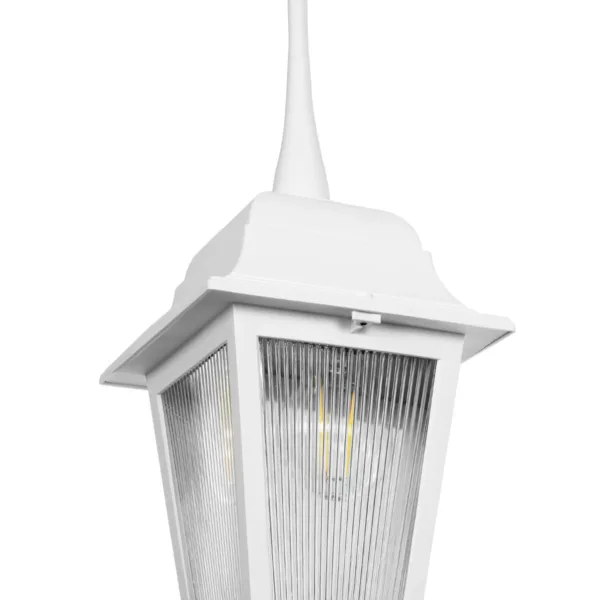 GloboStar® SOLME 203-0219 Vintage Κρεμαστό Φωτιστικό Φαναράκι Μονόφωτο 1 x E27 IP44 Λευκό Πλαστικό Σώμα - Μ15 x Π15 x Υ50cm - Image 5