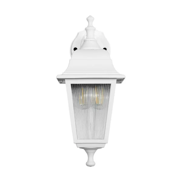 GloboStar® SOLME 203-0221 Vintage Επιτοίχιο Φωτιστικό Φαναράκι Μονόφωτο 1 x E27 IP44 Λευκό Πλαστικό Σώμα - Μ19 x Π15 x Υ35cm - Image 3
