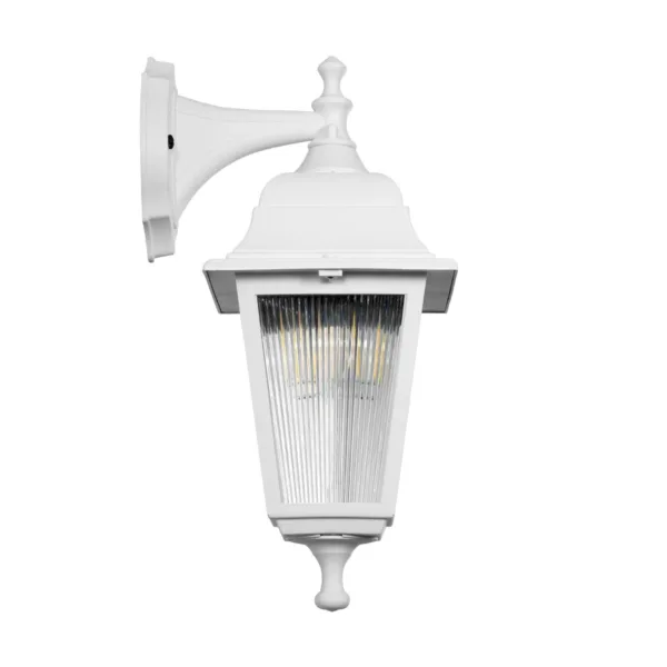 GloboStar® SOLME 203-0221 Vintage Επιτοίχιο Φωτιστικό Φαναράκι Μονόφωτο 1 x E27 IP44 Λευκό Πλαστικό Σώμα - Μ19 x Π15 x Υ35cm - Image 4