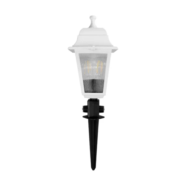 GloboStar® SOLME 203-0223 Vintage Καρφωτό Φωτιστικό Φαναράκι Μονόφωτο 1 x E27 IP44 Λευκό Πλαστικό Σώμα - Μ15 x Π15 x Υ45cm - Image 3